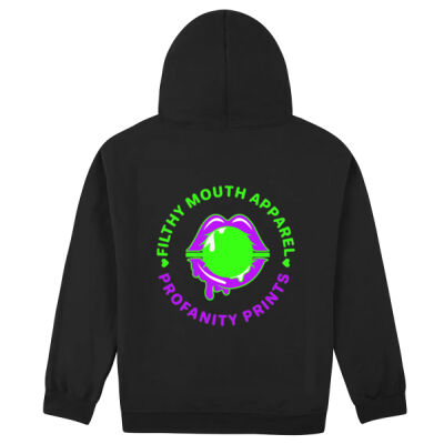 Green and purple logo pull over hoodie Thumbnail
