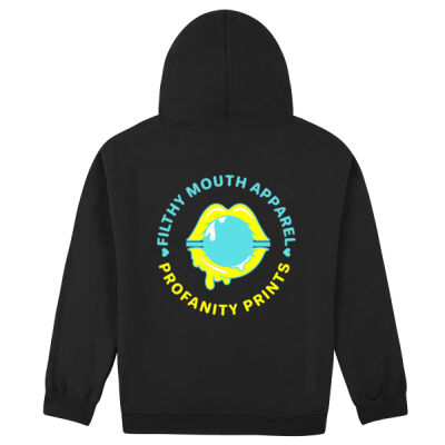 Blue and yellow logo pull over hoodie Thumbnail