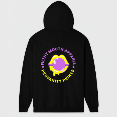 Purple and yellow logo zip hoodie Thumbnail